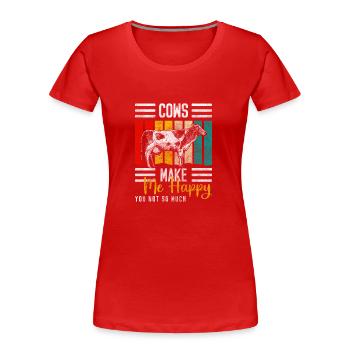 Kuh Nutztier Euter Wirtschaft - Frauen Premium Bio T-Shirt - Rot - Vorne - Mia (176cm)