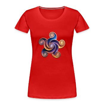 Kornkreis Etchilhampton, UK, 08.08.2022 - Frauen Premium Bio T-Shirt - Rot - Vorne - Mia (176cm)