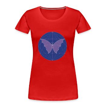 Heilige Geometrie Schmetterling - Frauen Premium Bio T-Shirt - Rot - Vorne - Mia (176cm)