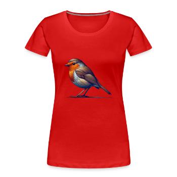Rouge-gorge - T-shirt bio Premium Femme - rouge - Devant - Mia (176cm)