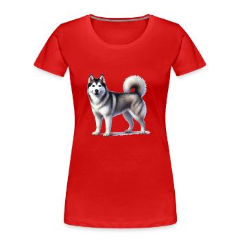 Husky - Frauen Premium Bio T-Shirt - Rot - Vorne - Mia (176cm)