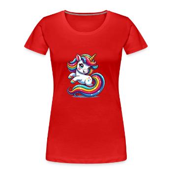 Unicorn - Frauen Premium Bio T-Shirt - Rot - Vorne - Mia (176cm)