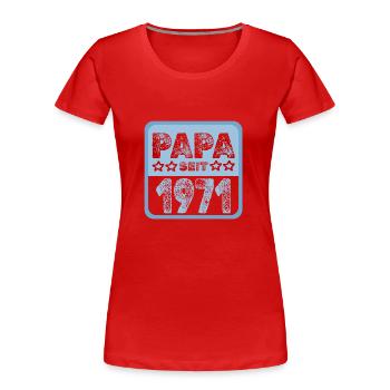 seit 1971 - Frauen Premium Bio T-Shirt - Rot - Vorne - Mia (176cm)