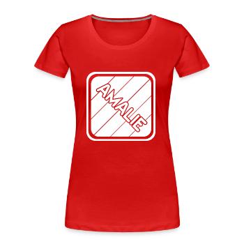 Amalie - Frauen Premium Bio T-Shirt - Rot - Vorne - Mia (176cm)
