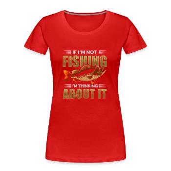 Angler Men Beer - Women's Premium Organic T-Shirt - red - Front - Mia (176cm)