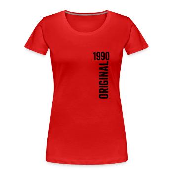 1990 Jubiläumsgeschenk 1990 Limitierte Auflage 1990 - Frauen Premium Bio T-Shirt - Rot - Vorne - Mia (176cm)
