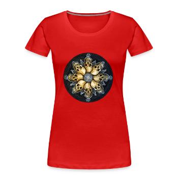 Cercle de crâne - T-shirt bio Premium Femme - rouge - Devant - Mia (176cm)