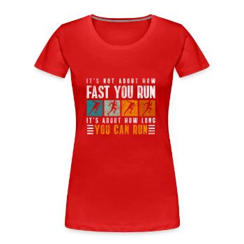 Läufer Sprinten Athletisch Joggen - Frauen Premium Bio T-Shirt - Rot - Vorne - Mia (176cm)