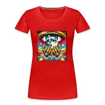 Vision Astrale - T-shirt bio Premium Femme - rouge - Devant - Mia (176cm)