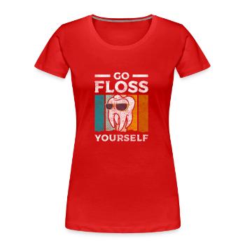 Zähne Medizin Wichtig - Frauen Premium Bio T-Shirt - Rot - Vorne - Mia (176cm)