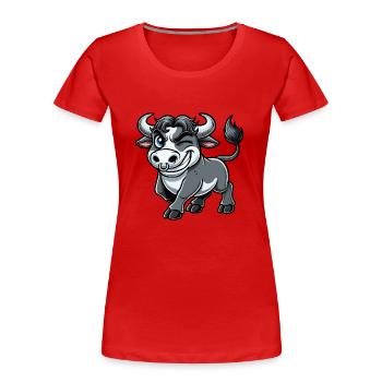 Taureau coriace - T-shirt bio Premium Femme - rouge - Devant - Mia (176cm)