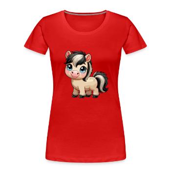 Enfant poney gallois - T-shirt bio Premium Femme - rouge - Devant - Mia (176cm)