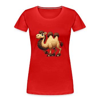 Kamel-Mann - Frauen Premium Bio T-Shirt - Rot - Vorne - Mia (176cm)