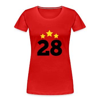 28 Jahre Stern - Geschenk zum 28-jährigen Jubiläum - Frauen Premium Bio T-Shirt - Rot - Vorne - Mia (176cm)