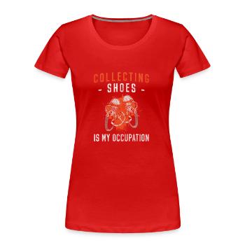 Shoe Shoe Collector Love Striking - Women's Premium Organic T-Shirt - red - Front - Mia (176cm)