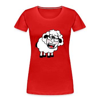 Schaf Nerd Hornbrille Brille Spange Geek Schlau - Frauen Premium Bio T-Shirt - Rot - Vorne - Mia (176cm)