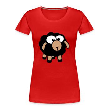 mouton noir petit mignon mignon agneau cool bande dessinée - T-shirt bio Premium Femme - rouge - Devant - Mia (176cm)