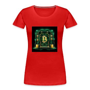 Bitcoin Crypto Crypto à la lune Cadeau CPU - T-shirt bio Premium Femme - rouge - Devant - Mia (176cm)