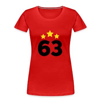 63 Years Star - 63rd Anniversary Gift - Women's Premium Organic T-Shirt - red - Front - Mia (176cm)