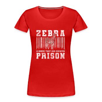 Zebra Tier Safari Wildlife - Frauen Premium Bio T-Shirt - Rot - Vorne - Mia (176cm)