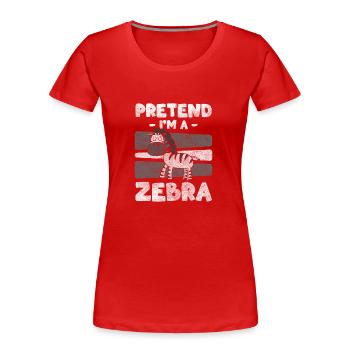 Zebra Streifen Wildes Tier Tierpark - Frauen Premium Bio T-Shirt - Rot - Vorne - Mia (176cm)