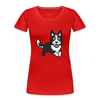 Border Collie - Women's Premium Organic T-Shirt - red - Front - Mia (176cm)