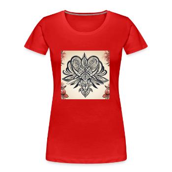 Stammes-Tattoo - Frauen Premium Bio T-Shirt - Rot - Vorne - Mia (176cm)