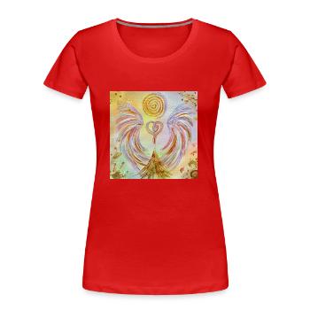 Herzengel Mensch Sein - Frauen Premium Bio T-Shirt - Rot - Vorne - Mia (176cm)