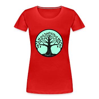 baum des lebens - Frauen Premium Bio T-Shirt - Rot - Vorne - Mia (176cm)