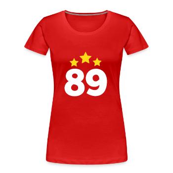 89 ans étoile - cadeau 89e anniversaire - T-shirt bio Premium Femme - rouge - Devant - Mia (176cm)