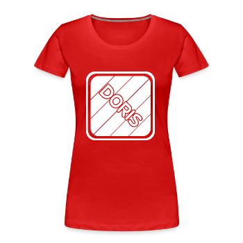 Nom de jeune fille Doris - T-shirt bio Premium Femme - rouge - Devant - Mia (176cm)