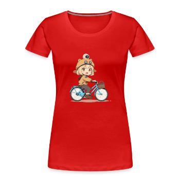Lets Ride - Frauen Premium Bio T-Shirt - Rot - Vorne - Mia (176cm)