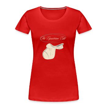 Pferdesattel The Equestrian Edit - Frauen Premium Bio T-Shirt - Rot - Vorne - Mia (176cm)
