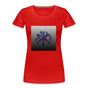 Alpha und Omega - Frauen Premium Bio T-Shirt - Rot - Vorne - Mia (176cm)