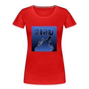 Blau - Frauen Premium Bio T-Shirt - Rot - Vorne - Mia (176cm)
