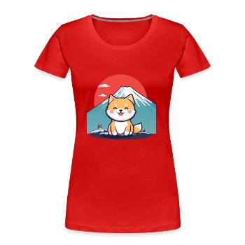 Chien japonais, Chemise d’amoureux des chiens, Sacs, Débardeur, Stikers - T-shirt bio Premium Femme - rouge - Devant - Mia (176cm)
