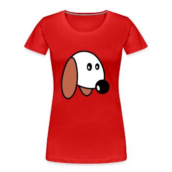 Dog Face Small Happy Pet Head Cute - Women's Premium Organic T-Shirt - red - Front - Mia (176cm)