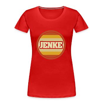 Prénom Jenke - T-shirt bio Premium Femme - rouge - Devant - Mia (176cm)