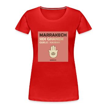 Marrakech, Maroc - T-shirt bio Premium Femme - rouge - Devant - Mia (176cm)
