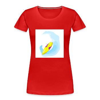Planche de surf - T-shirt bio Premium Femme - rouge - Devant - Mia (176cm)