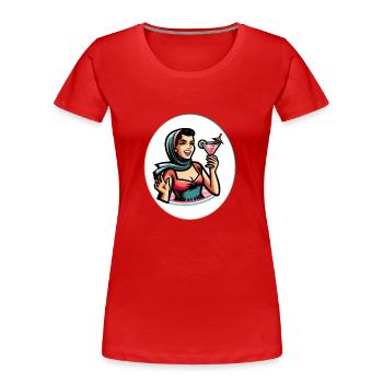 Femme des années soixante - T-shirt bio Premium Femme - rouge - Devant - Mia (176cm)