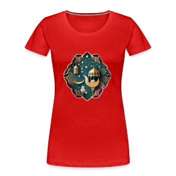 Ramadan Geschenk Eid Mubarak Islam Allah Muslim - Frauen Premium Bio T-Shirt - Rot - Vorne - Mia (176cm)