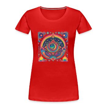 Ramadan Geschenk Eid Mubarak Islam Allah Muslim - Frauen Premium Bio T-Shirt - Rot - Vorne - Mia (176cm)
