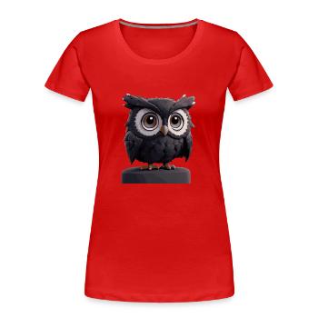 Owl Comic - Women's Premium Organic T-Shirt - red - Front - Mia (176cm)