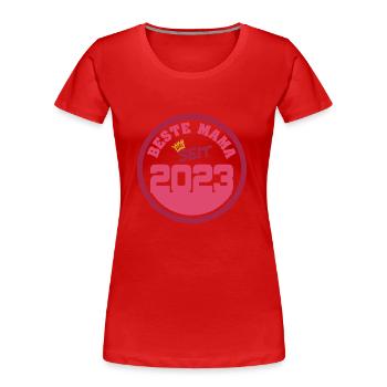 2023 - T-shirt bio Premium Femme - rouge - Devant - Mia (176cm)