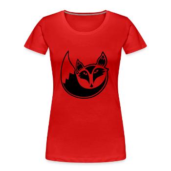 Renard roux Forêt sauvage Animal Cool Logo Icône - T-shirt bio Premium Femme - rouge - Devant - Mia (176cm)