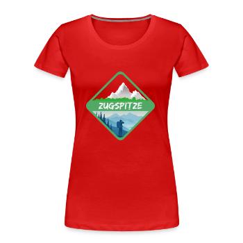 Nature Zugspitze - T-shirt bio Premium Femme - rouge - Devant - Mia (176cm)