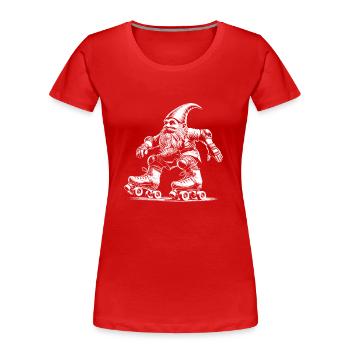 Patins - T-shirt bio Premium Femme - rouge - Devant - Mia (176cm)