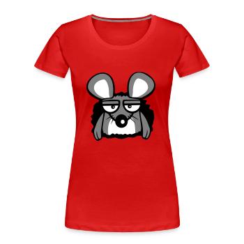 Maus Mauseloch Wand LochTraurig Müde Gelangweilt - Frauen Premium Bio T-Shirt - Rot - Vorne - Mia (176cm)