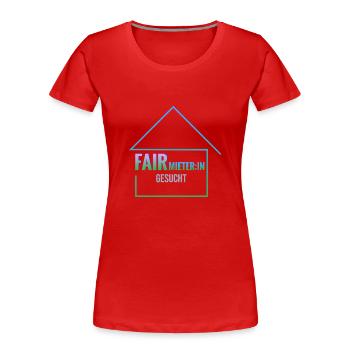 suche FairmieterIn - Frauen Premium Bio T-Shirt - Rot - Vorne - Mia (176cm)